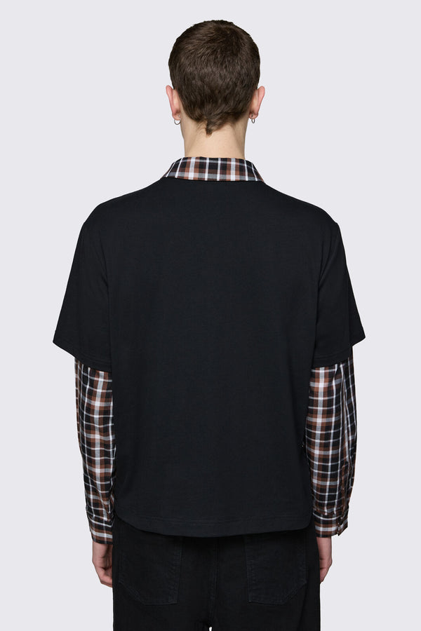 Dangerfield - Archangel Polo Long Sleeve Top - black-brown