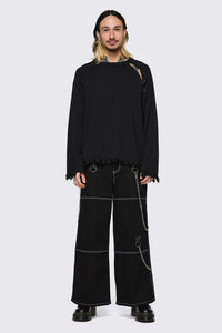 Dangerfield - Goth Slit O-Ring Knit - black