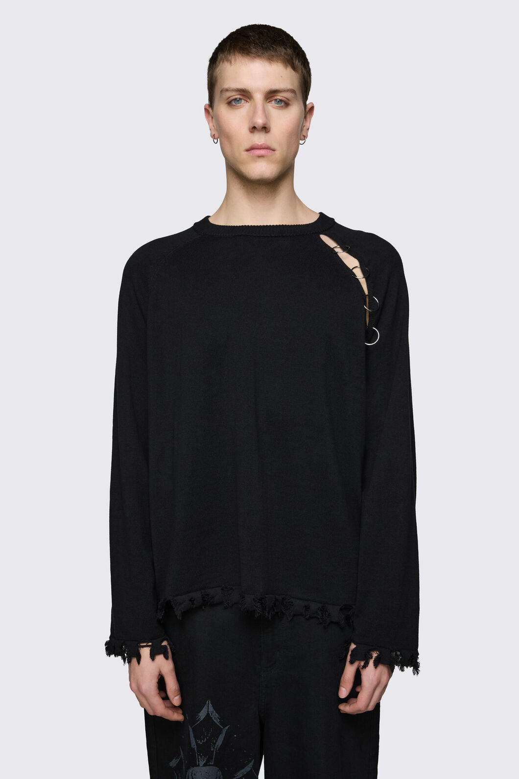 Dangerfield - Goth Slit O-Ring Knit - black