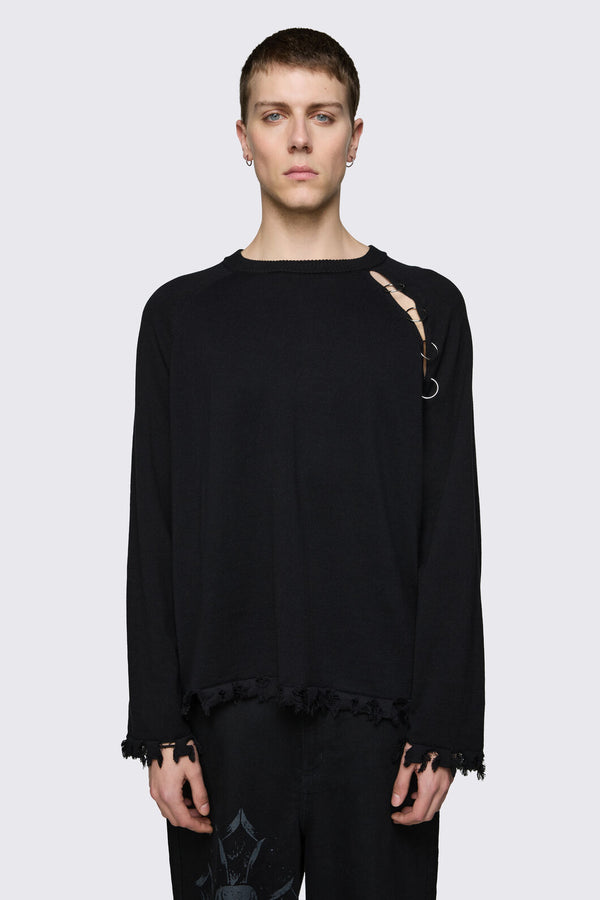Dangerfield - Goth Slit O-Ring Knit - black