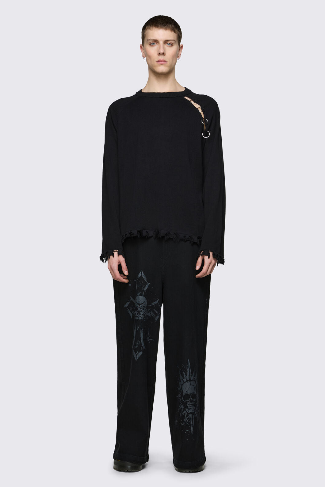 Dangerfield - Goth Slit O-Ring Knit - black