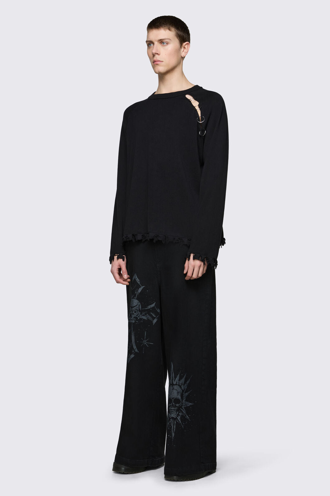 Dangerfield - Goth Slit O-Ring Knit - black
