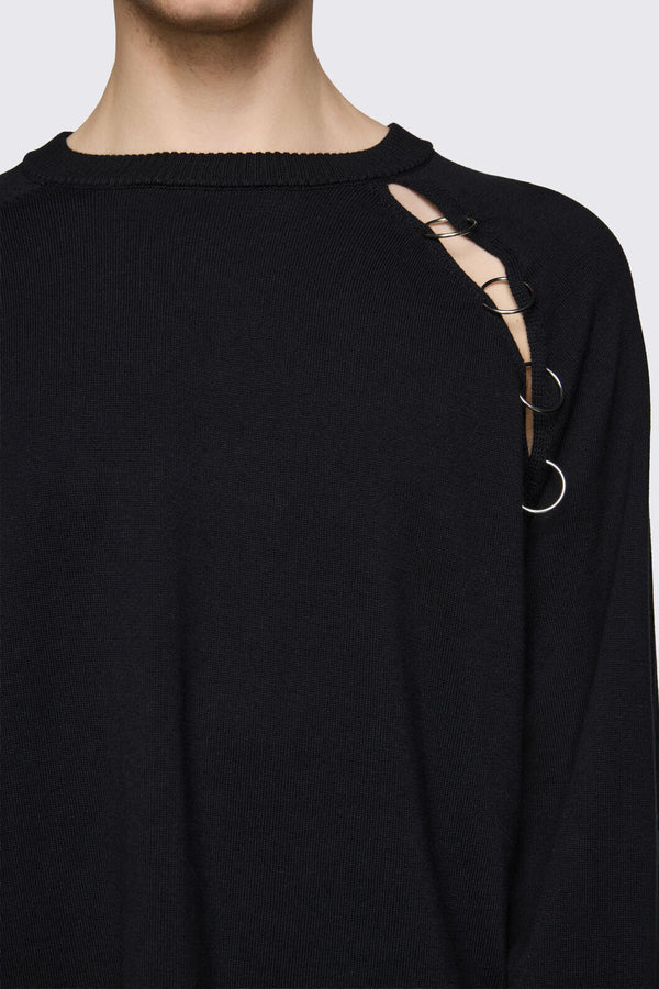 Dangerfield - Goth Slit O-Ring Knit - black
