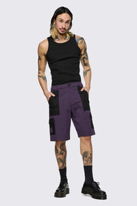 Dangerfield - Spectre Pinstripe Shorts - purple