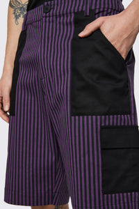 Dangerfield - Spectre Pinstripe Shorts - purple