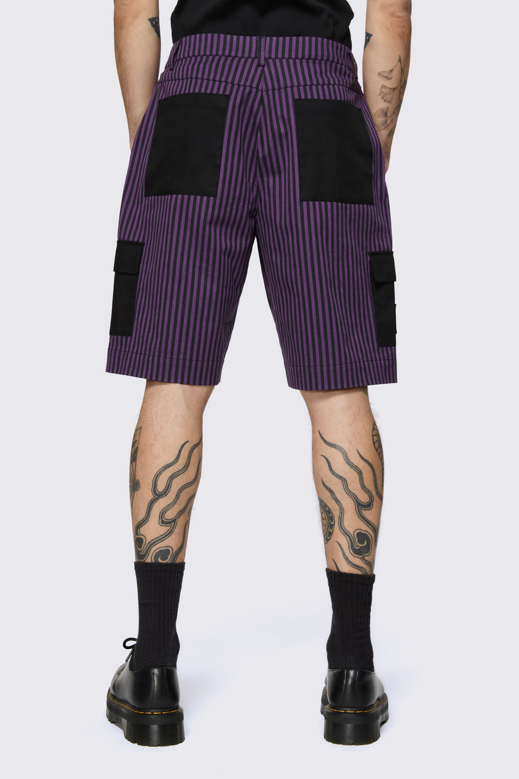 Dangerfield - Spectre Pinstripe Shorts - purple