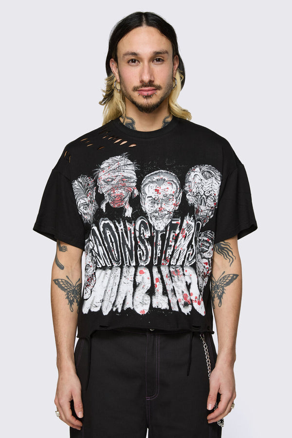 Dangerfield - Ghouls Distressed Tee - black