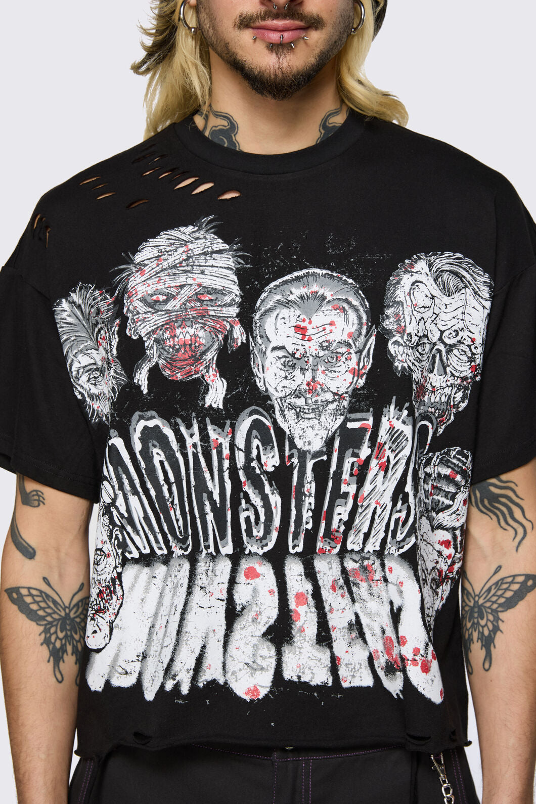 Dangerfield - Ghouls Distressed Tee - black