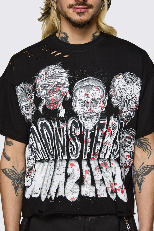 Dangerfield - Ghouls Distressed Tee - black