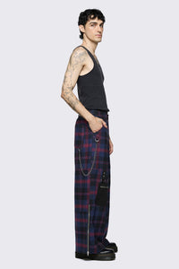 Dangerfield - Century Tartan Pant - navy-red