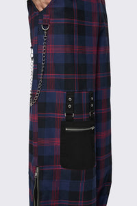 Dangerfield - Century Tartan Pant - navy-red