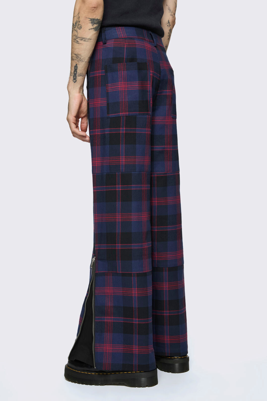Dangerfield - Century Tartan Pant - navy-red