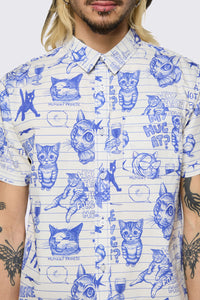 Dangerfield - Sketchy Unisex Short Sleeve Shirt - white-purple