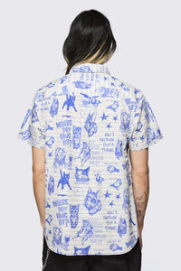 Dangerfield - Sketchy Unisex Short Sleeve Shirt - white-purple