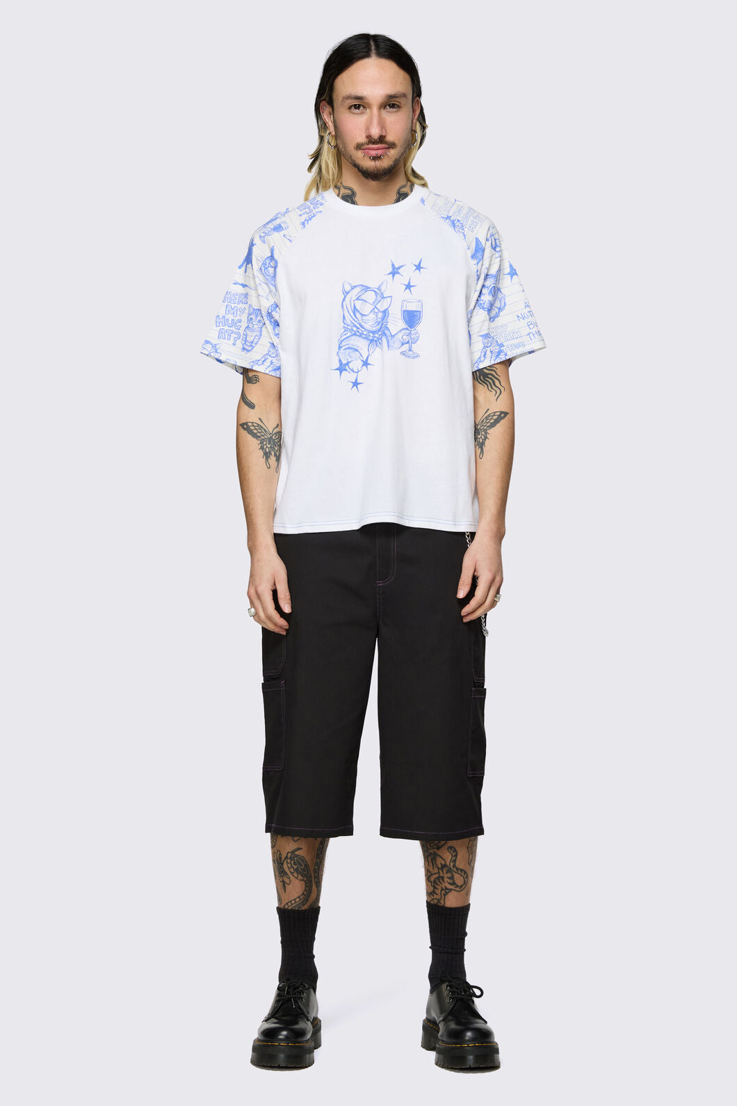 Dangerfield - Sketchy Raglan Tee - white