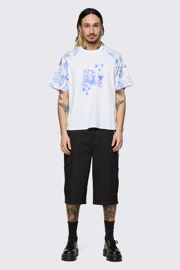 Dangerfield - Sketchy Raglan Tee - white