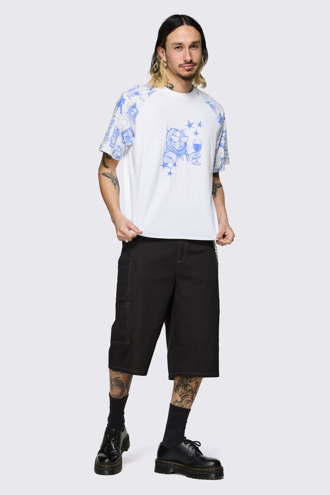 Dangerfield - Sketchy Raglan Tee - white