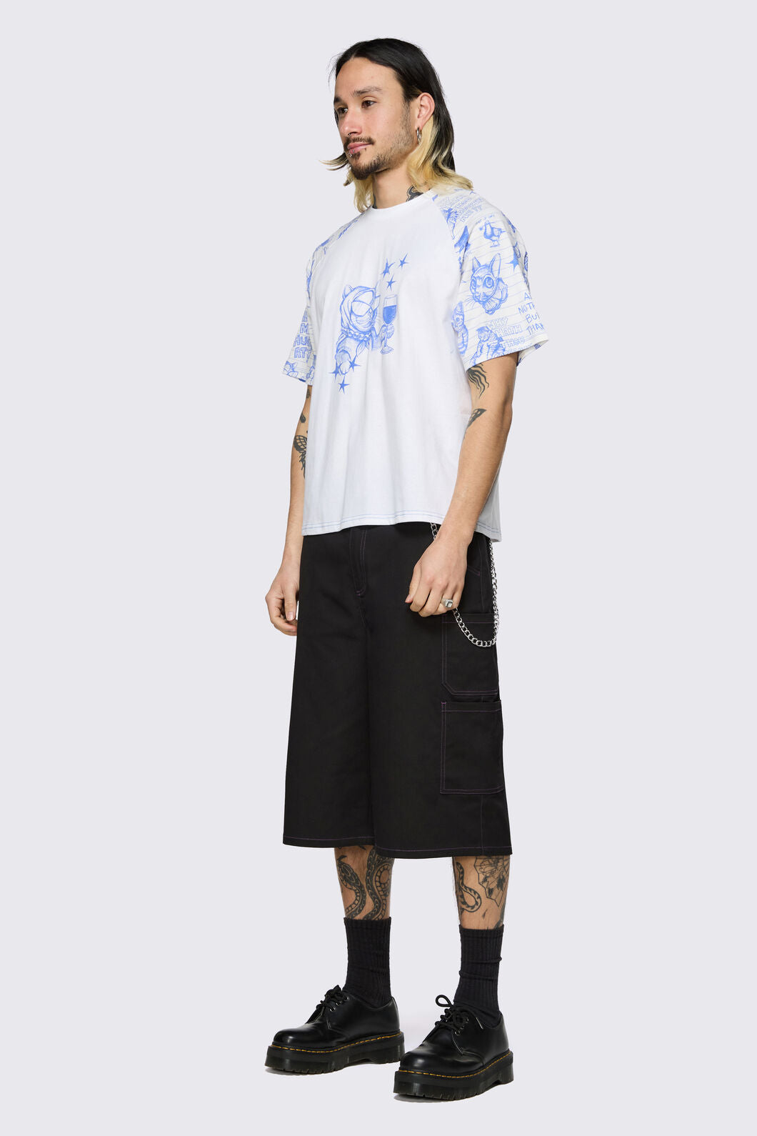 Dangerfield - Sketchy Raglan Tee - white