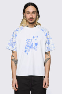 Dangerfield - Sketchy Raglan Tee - white