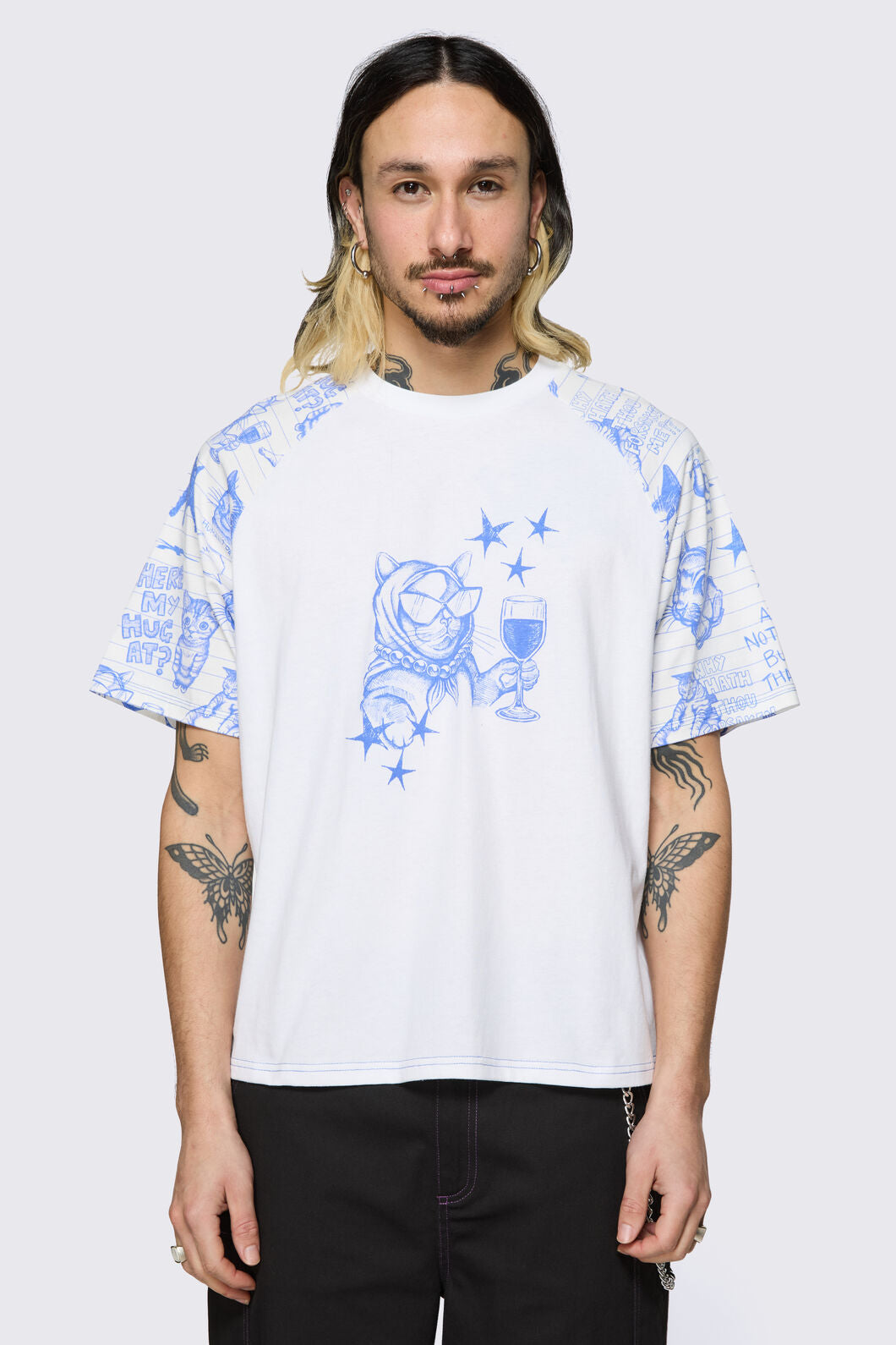 Dangerfield - Sketchy Raglan Tee - white
