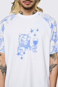 Dangerfield - Sketchy Raglan Tee - white