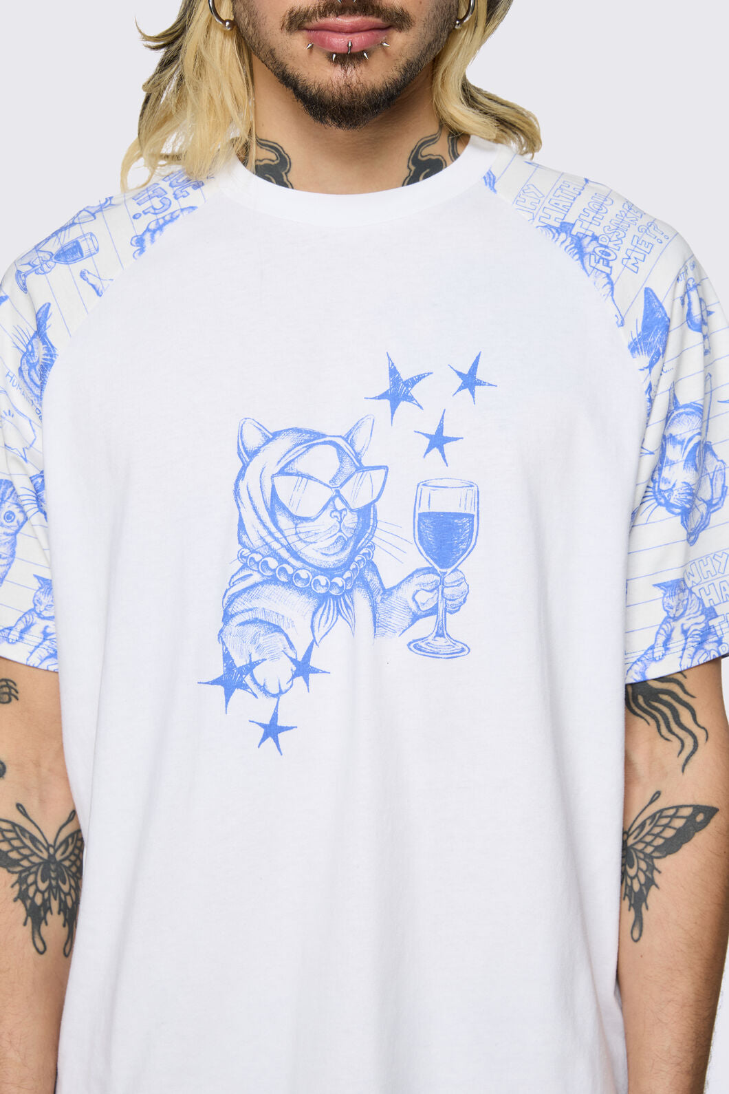 Dangerfield - Sketchy Raglan Tee - white