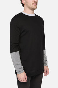 Dangerfield - Tri Colour LS Tee - black