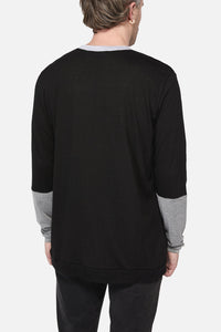 Dangerfield - Tri Colour LS Tee - black