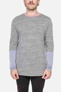 Dangerfield - Tri Colour LS Tee - grey