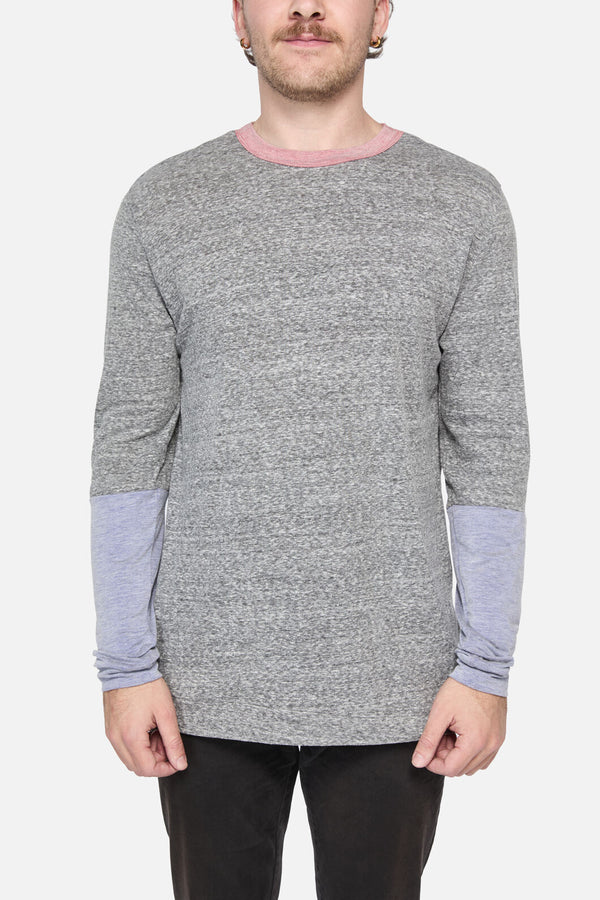 Dangerfield - Tri Colour LS Tee - grey