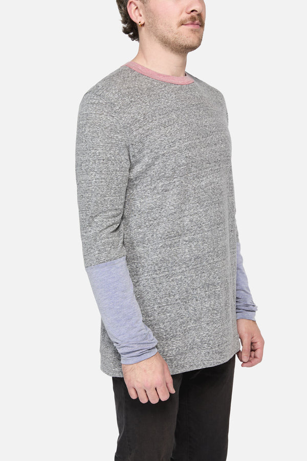 Dangerfield - Tri Colour LS Tee - grey