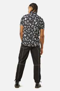Dangerfield - Body Fossils Printed Short Sleeve Shirt - black