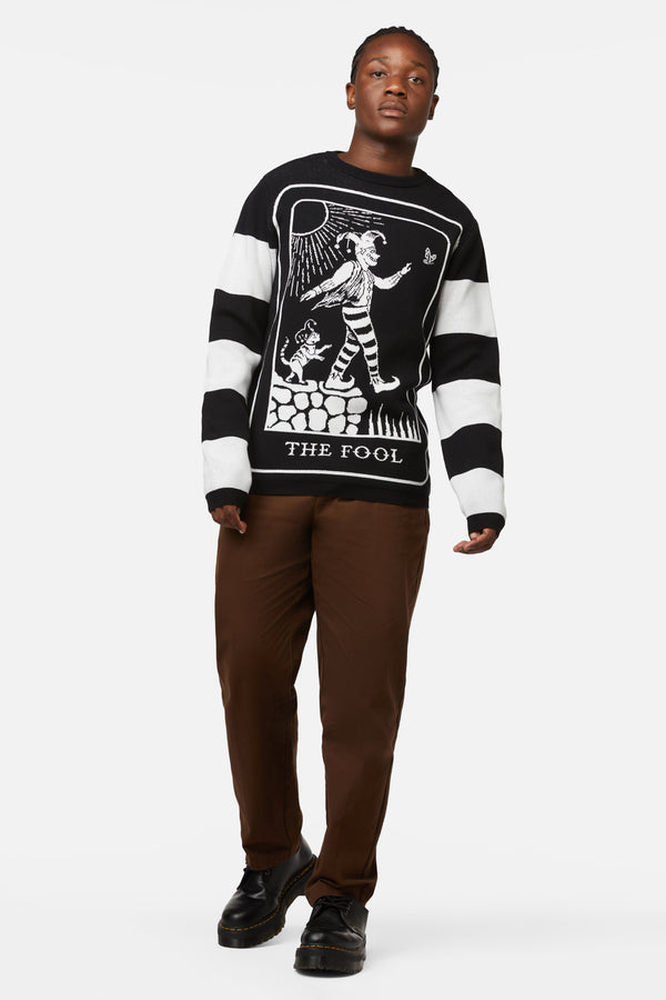 Dangerfield - The Fool Stripe Knit Jumper - black