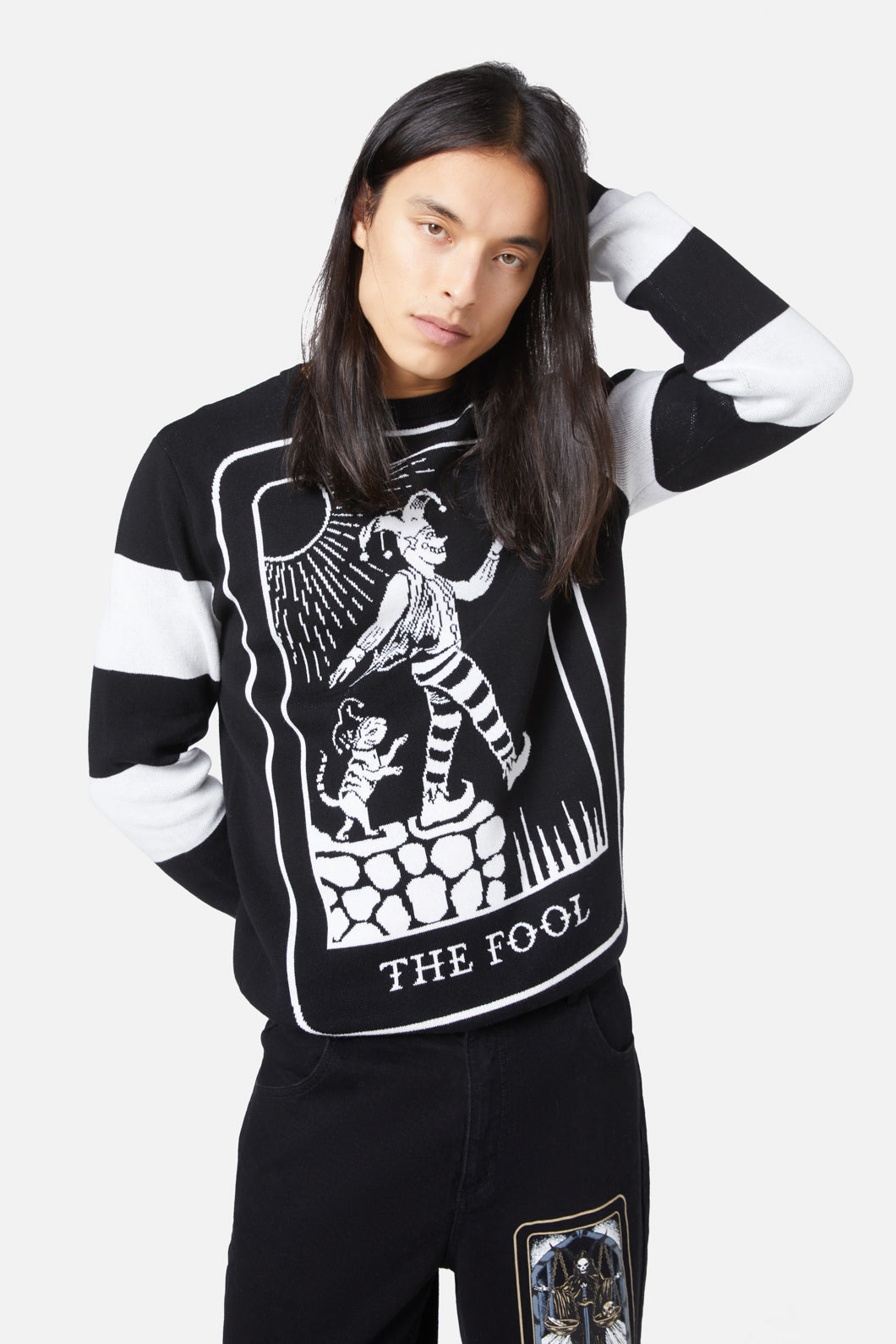 Dangerfield - The Fool Stripe Knit Jumper - black