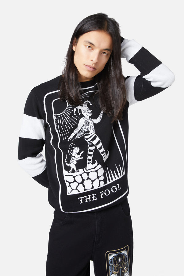 Dangerfield - The Fool Stripe Knit Jumper - black