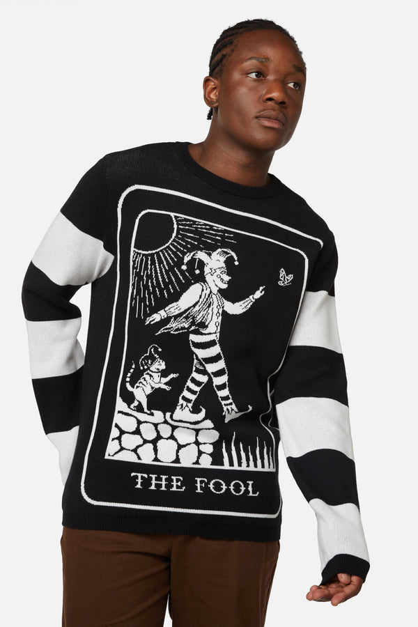 Dangerfield - The Fool Stripe Knit Jumper - black