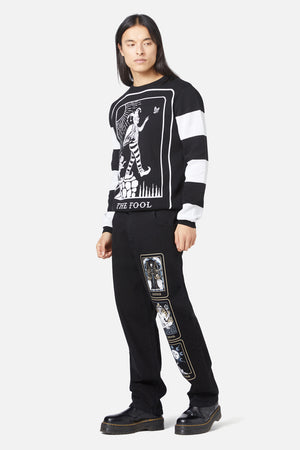 Dangerfield - The Fool Stripe Knit Jumper - black