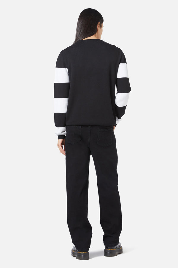 Dangerfield - The Fool Stripe Knit Jumper - black