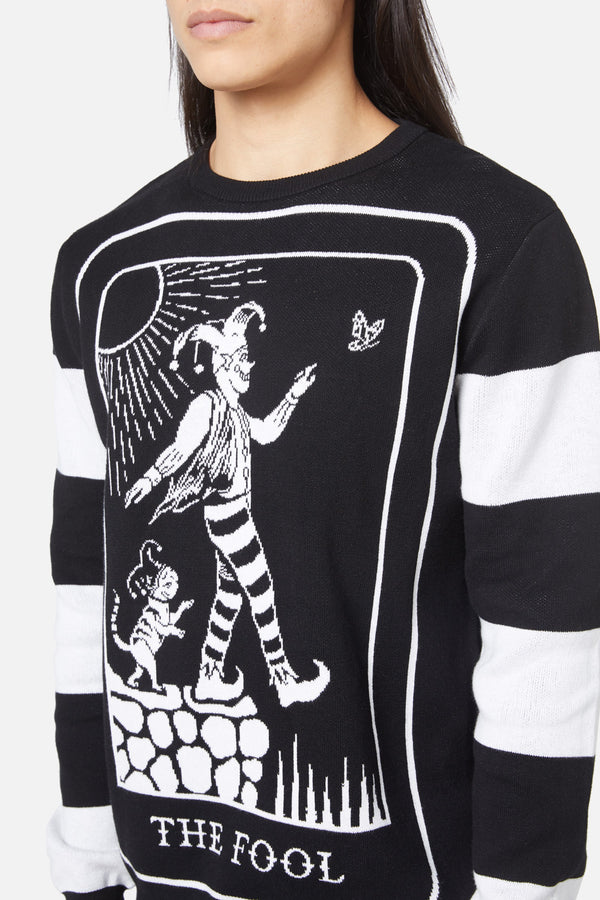 Dangerfield - The Fool Stripe Knit Jumper - black