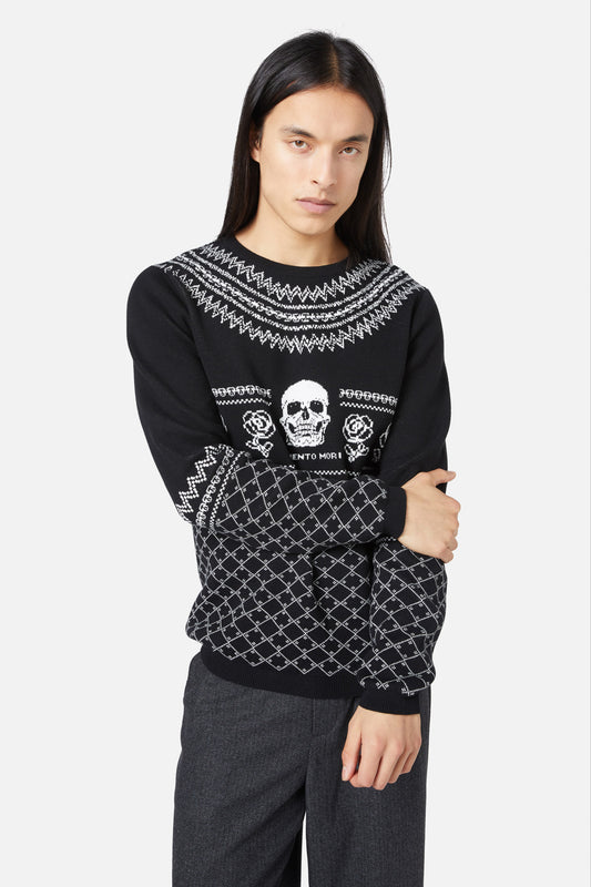 Dangerfield - Memento Mori Fairisle Knit - black