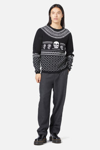 Dangerfield - Memento Mori Fairisle Knit - black