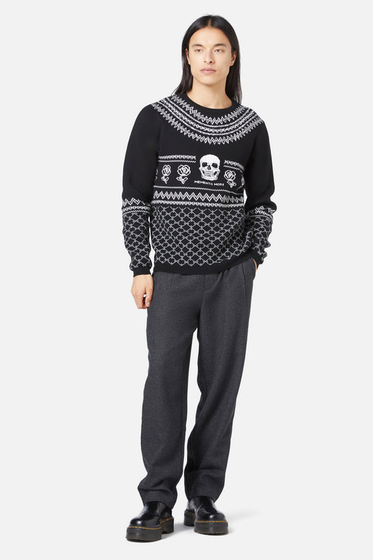 Dangerfield - Memento Mori Fairisle Knit - black