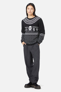 Dangerfield - Memento Mori Fairisle Knit - black
