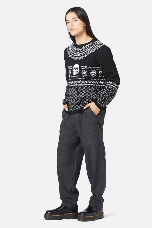 Dangerfield - Memento Mori Fairisle Knit - black