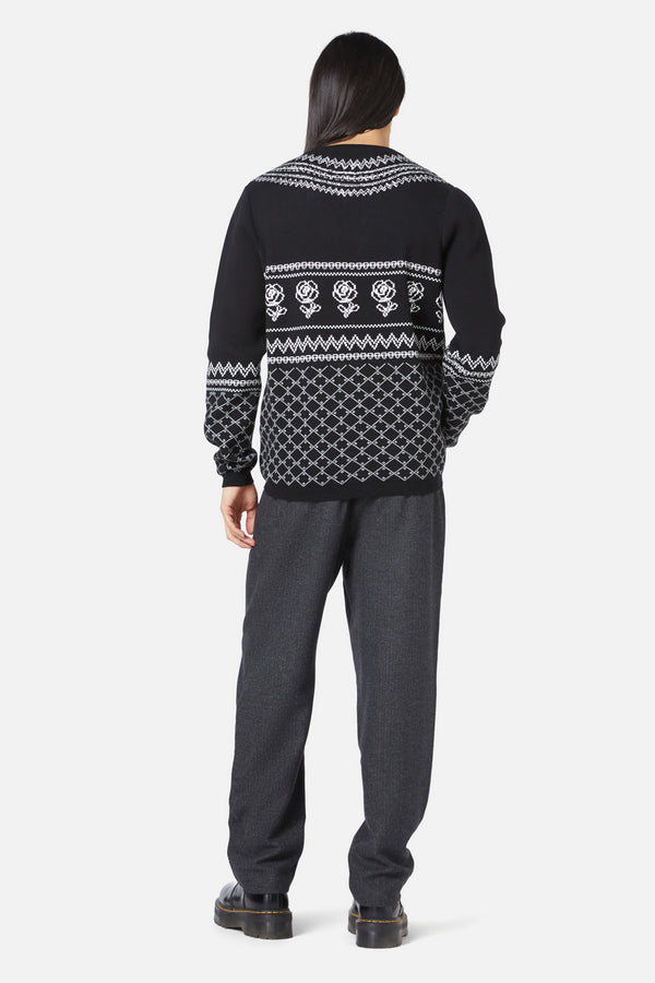 Dangerfield - Memento Mori Fairisle Knit - black