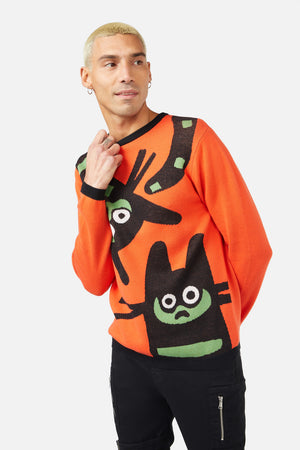 Dangerfield - Peculiar Puss Knit - orange