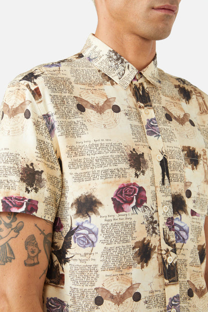 Dangerfield - Ruled Journal SS Shirt - cream
