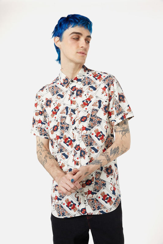 Dangerfield - Queen Of Cats SS Shirt - cream