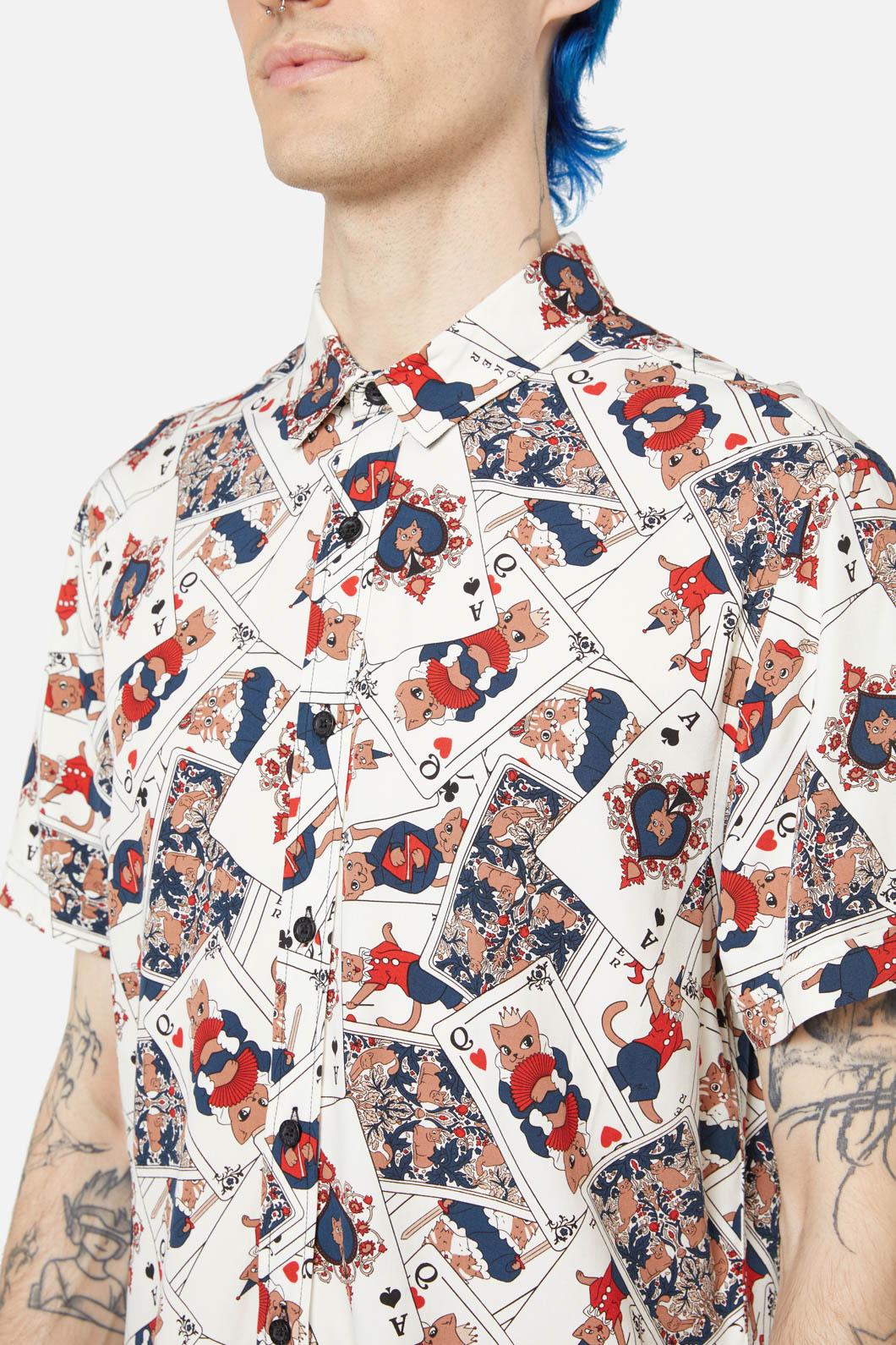 Dangerfield - Queen Of Cats SS Shirt - cream