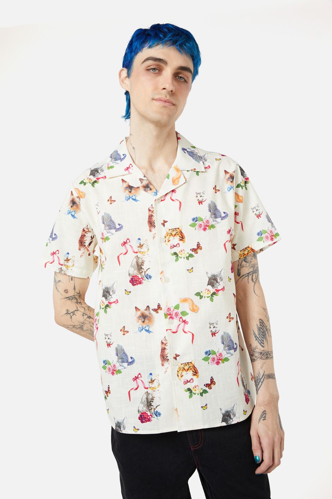 Dangerfield - Kitsch Kitty SS Shirt - cream